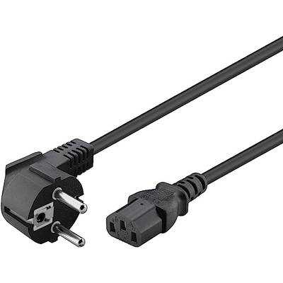 Goobay 68604 C13/C14 appliances Mains cable  Black 1.5 m 90 degree down