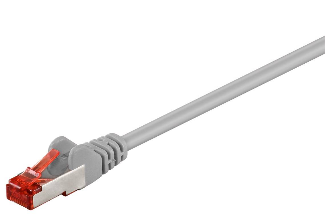 Goobay 50890 RJ45 Network cable, patch cable CAT 6 S/FTP 7.5 m Grey Halogen-free, Flame-retardant, Heat-resistant, Round-0