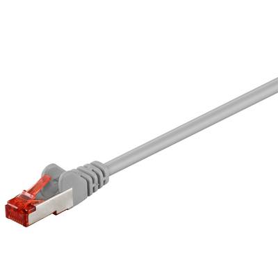 Goobay 50893 RJ45 Network cable, patch cable CAT 6 S/FTP 20 m Grey Halogen-free, Flame-retardant, Heat-resistant, Round,