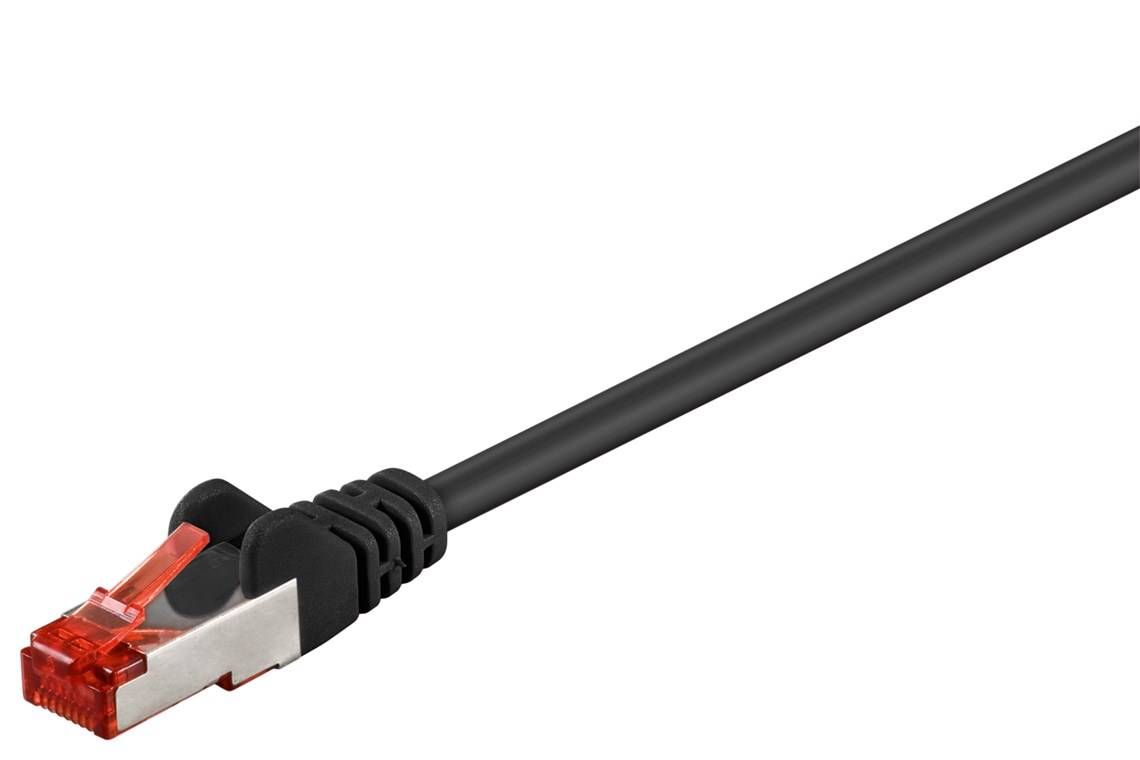 Goobay 68702 RJ45 Network cable, patch cable CAT 6 S/FTP 7.5 m Black Halogen-free, Flame-retardant, Heat-resistant, Roun-0