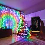 Smart fairy lights STRINGS with 600 5mm LED RGBW, cable black, 48m, WiFi, IP44