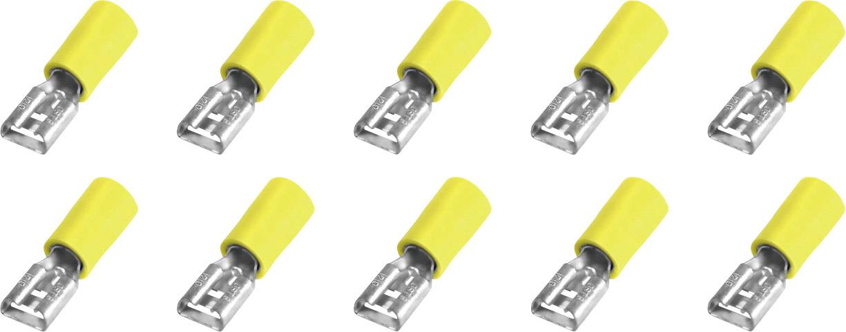 323008 Blade receptacle Connector width: 6.3 mm Connector thickness: 0.8 mm 180 ° Partially insulated Yellow 10 pc(s)-0