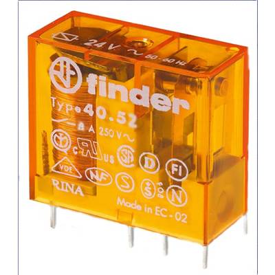 Finder 40.52.8.230.0000 PCB relay 230 V AC 8 A 2 change-overs 1 pc(s) 