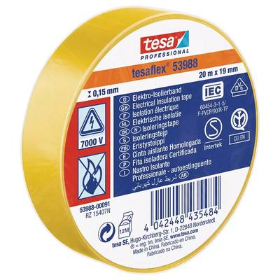 tesa Tesa 53988-00091-00 Electrical tape tesa® Professional Yellow (L x W) 20 m x 19 mm 1 pc(s)