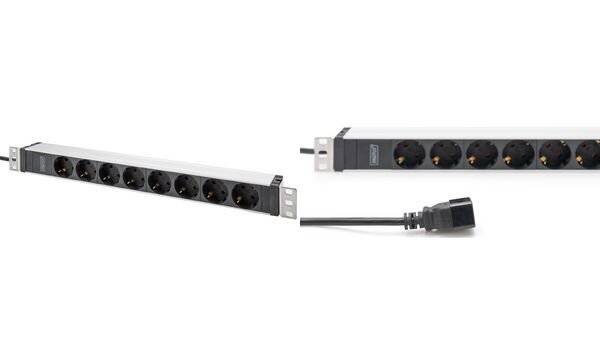 Digitus DN-95428 19 inch Server rack cabinet power strip 1 U PG socket Suitable for (cabinet depths): > 300 mm Aluminium-6