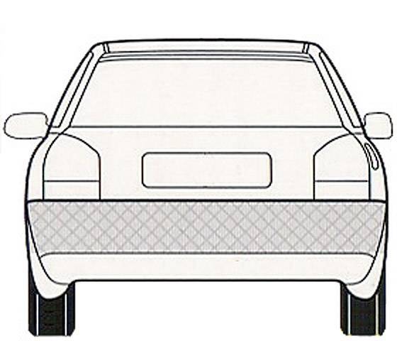 Car from behind, with emphasis on the rear bumper.