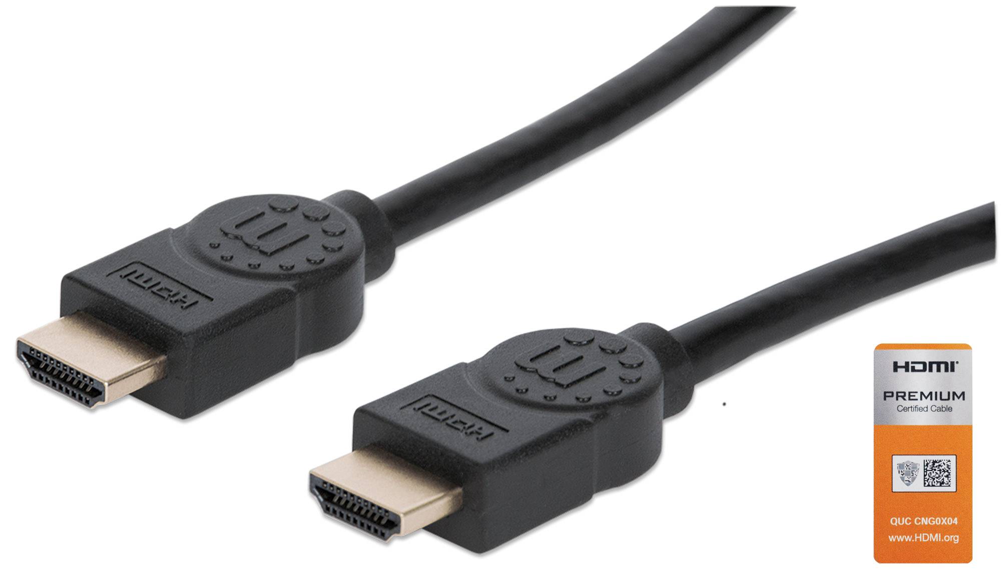 Manhattan HDMI Cable HDMI-A plug, HDMI-A plug 3.00 m Black 355353 Audio Return Channel, gold plated connectors HDMI cabl-3