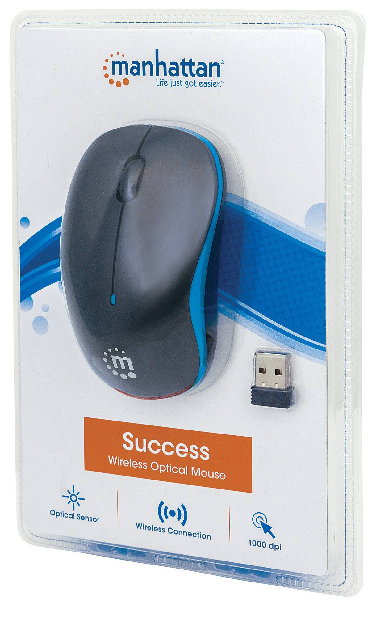 Manhattan Success Mouse Radio Optical Black, Blue 3 Buttons 1000 dpi-6