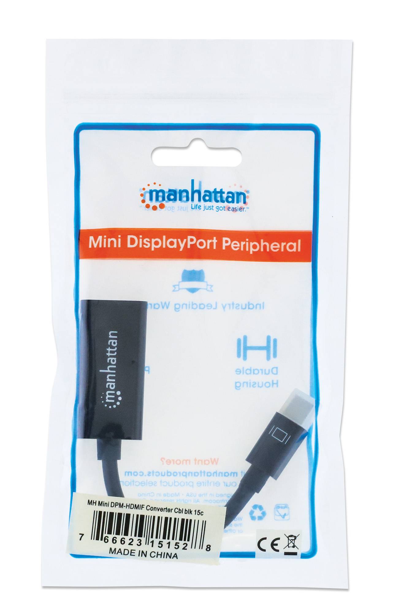Manhattan 151528 Mini DisplayPort Adapter [1x Mini DisplayPort plug - 1x HDMI socket] Black 12.00 cm-4