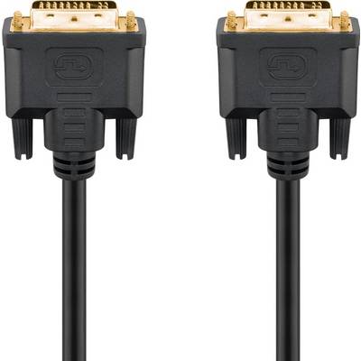 Goobay DVI Connection cable DVI-I 24+5-pin plug 2 m Black 69203 screwable, gold plated connectors, double shielding, Rou-1