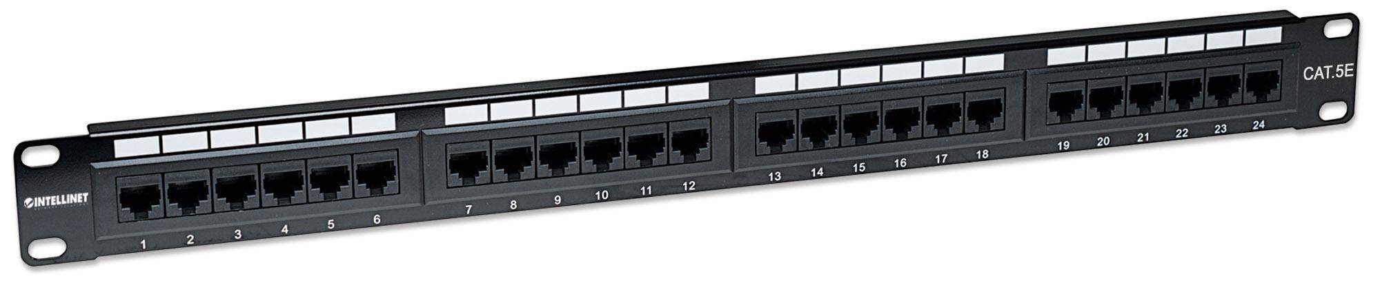 Intellinet 513555 24 ports 483 mm (19") CAT 5e 1 U Black Equipped-5