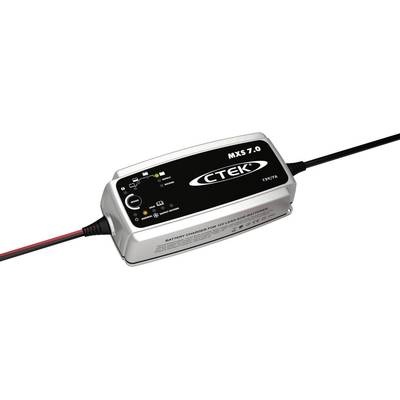 CTEK MXS 7.0 Battery Charger with LED indicators for modes and charging status, suitable for 12V batteries.