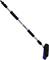 Telescopic wash brush, silver handle with blue grips and bristles. Suitable for car cleaning or window washing.