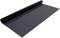 A rolled-out black film lies on a white surface. The upper part of the film is formed into a roll.