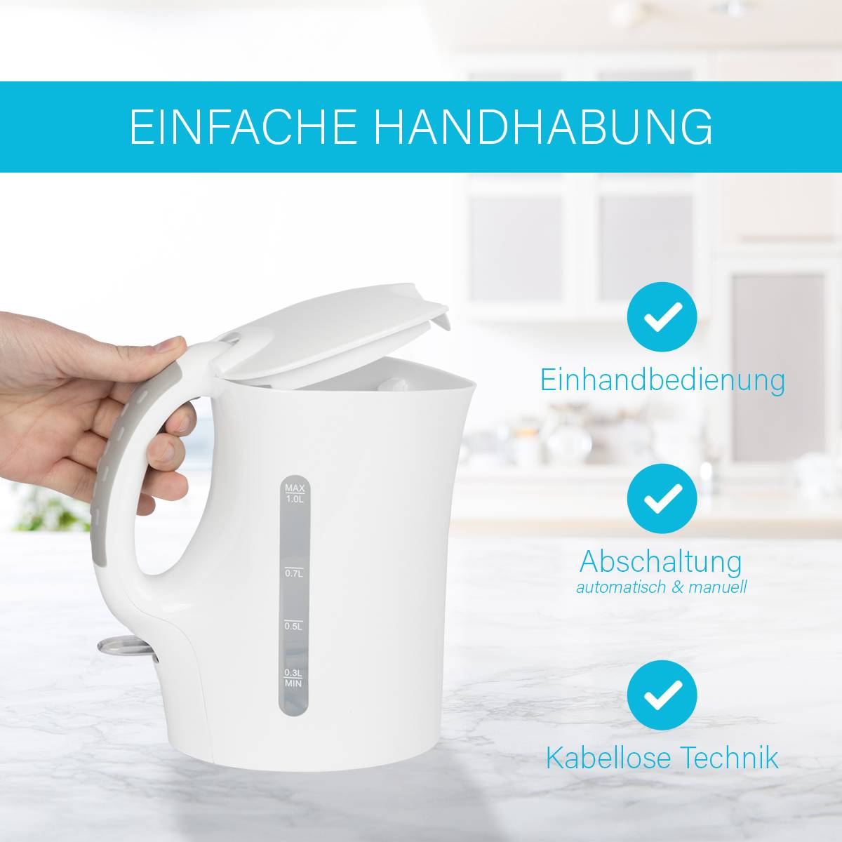 Clatronic WK 3462 Kettle White Capacity: 1 l-3