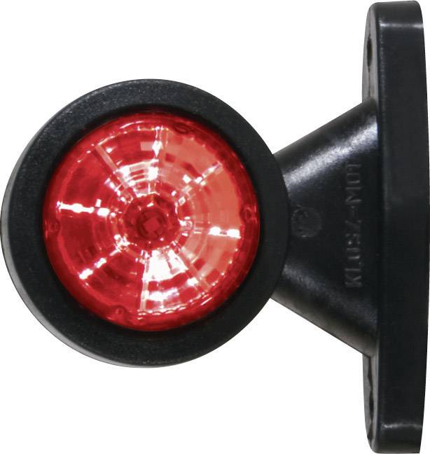 Red LED rear light in a round housing, mounted on a bracket, presumably for vehicles or trailers.