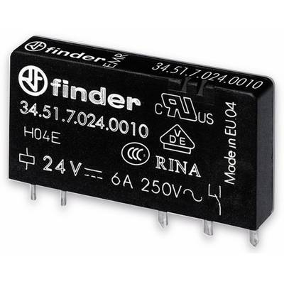 Finder 34.51.7.024.5010 PCB relay 24 V DC 6 A 1 change-over 1 pc(s) 