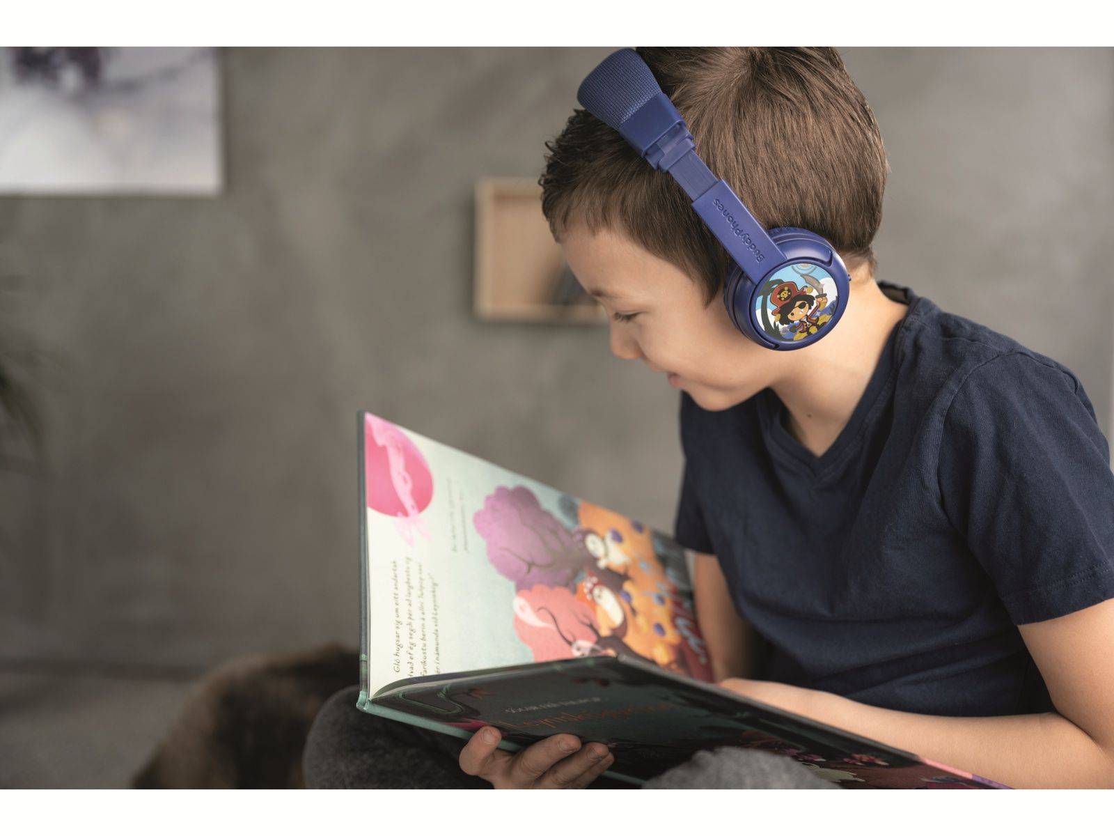 Symbol image for onanoff BuddyPhones® Children On-ear headset Bluetooth® (1075101), Corded (1075100) Dark blue Volume limiter, Foldable, 