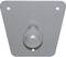 Grey wall panel with a centrally positioned, round light bulb.
