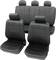 Black car seat cover set for front and rear seat areas, with headrests. Ideal for protecting and enhancing the seats.