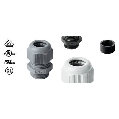 Jacob 50.612 PA7035 Cable gland with strain relief M12  Polyamide Grey-white (RAL 7035) 1 pc(s)