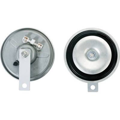 Metallic circular components, view of front and back sides. Left side electrical connections, right side smooth surface. Potential automotive parts.