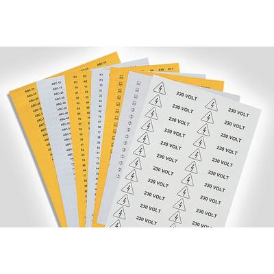 HellermannTyton 526-06014 HFX48-210P-SP-WH/YE Laser printer labels Fitting type: Thread  Yellow, White  1 pc(s)