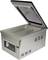 Stainless steel vacuum sealer with an open lid, digital control panel, and pressure gauge on the front. Ideal for food sealing.