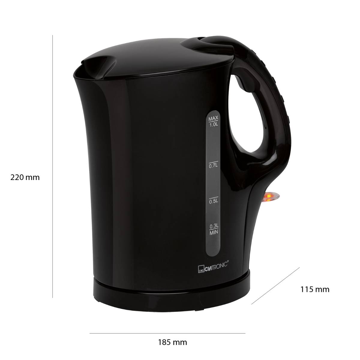 Clatronic WK 3462 schwarz Kettle Black Capacity: 1 l-5
