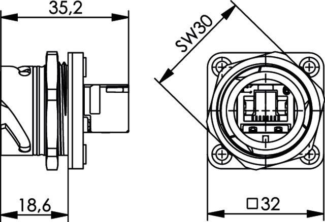 Telegärtner 100007417 Telegärtner 100007417 N/A 100007417 Connector, mount Pins: 8P8C Black 1 pc(s) 100007417 Connector,-2