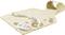 Beige heated cushion with floral pattern, adjustable straps, and control unit.