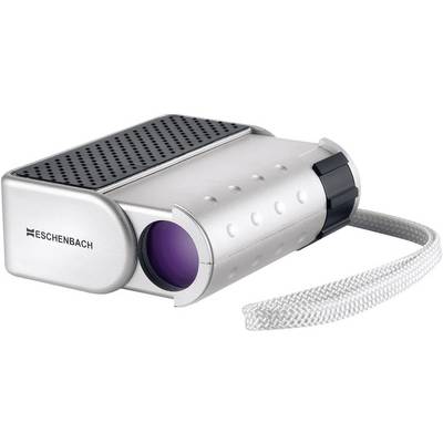 Compact monocular telescope with purple lens and carrying strap, suitable for viewing distant objects, brand 'Eschenbach'.