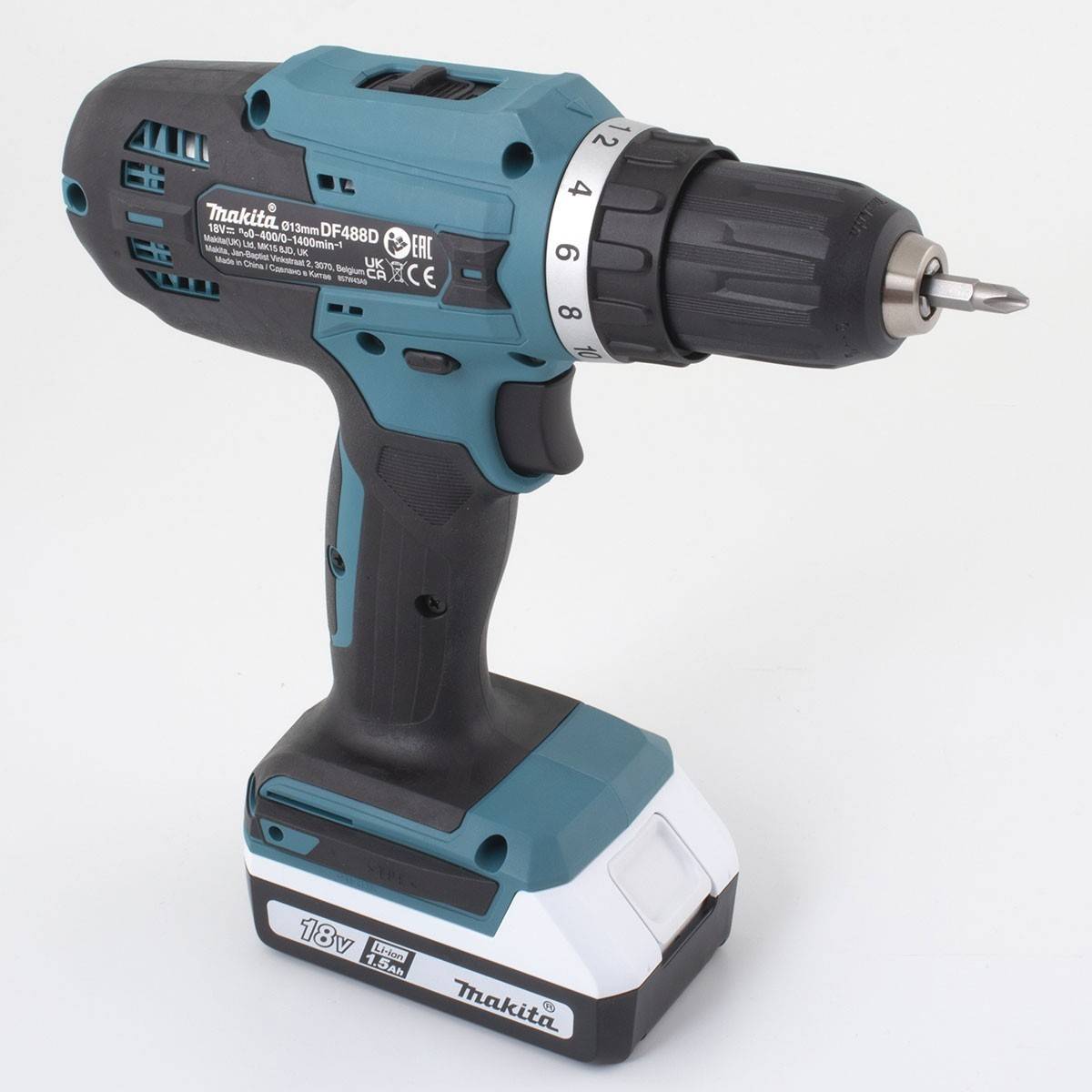 Makita DF488D002 Cordless drill 18 V 1.5 Ah Li-ion incl. spare battery, incl. charger, incl. case-2