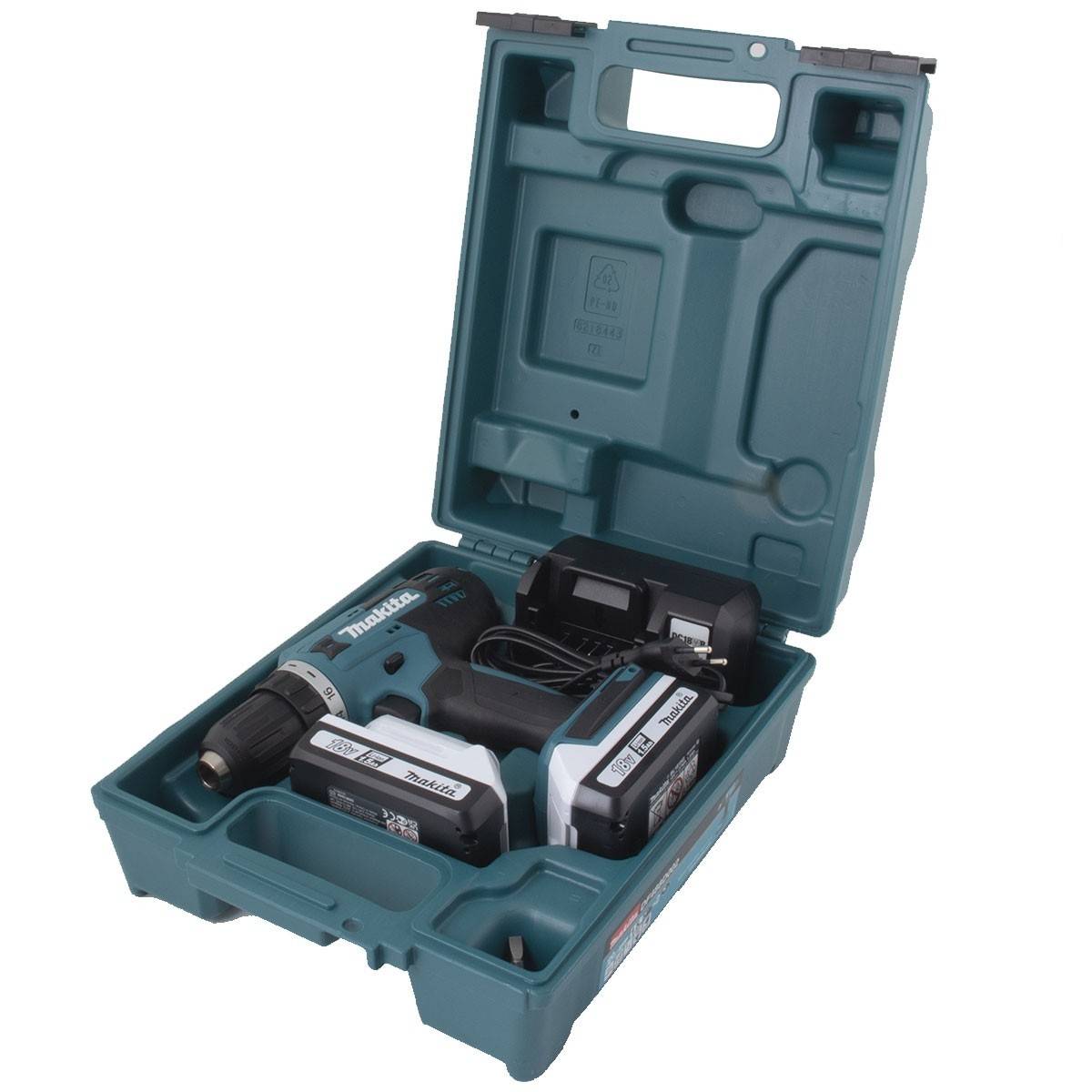 Makita DF488D002 Cordless drill 18 V 1.5 Ah Li-ion incl. spare battery, incl. charger, incl. case-4
