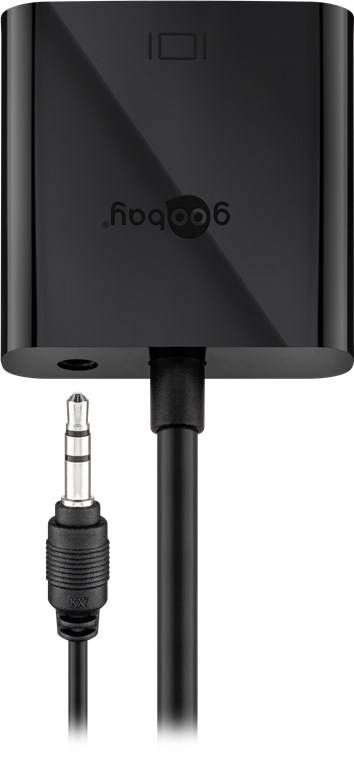 Goobay 68793 HDMI Adapter [1x HDMI plug - 2x VGA socket, Jack socket 3.5 mm] Black gold plated connectors, Round, incl. -1