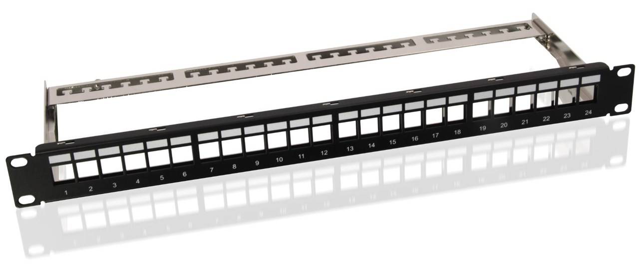 Goobay Goobay 95336 Keystone Modul Patchpanel 24 Port CAT6 Gehäuse Patchfeld Server 24 ports CAT 6 1 U Equipped-2