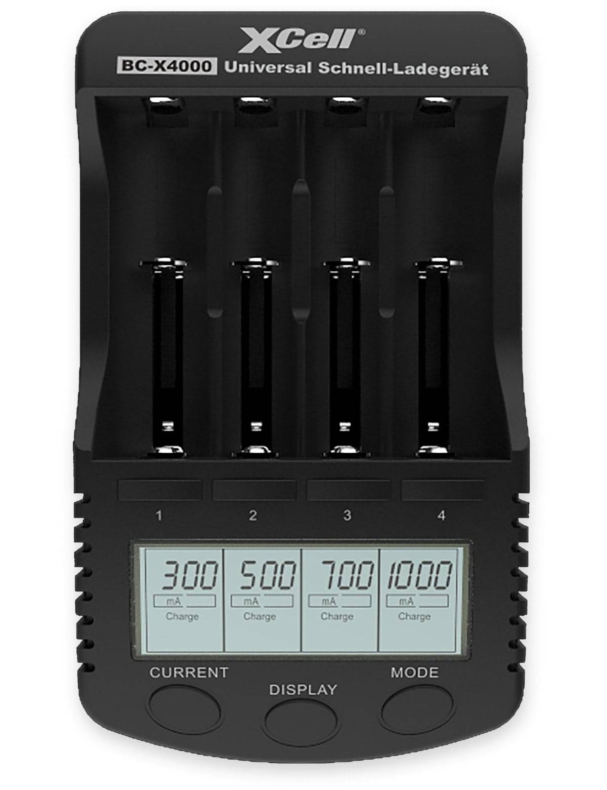 Symbol image for XCell 141863 Quick charger Li-ion, NiCd, NiMH AA , AAA , C, Sub C, 18650, 26650, 26500, 18490, 17500, 16340, CR-123A, 14