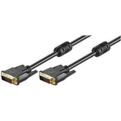 Goobay DVI Cable DVI-D 24+1-pin plug 3 m Black 93111 screwable, gold plated connectors, double shielding, Round, PVC coa