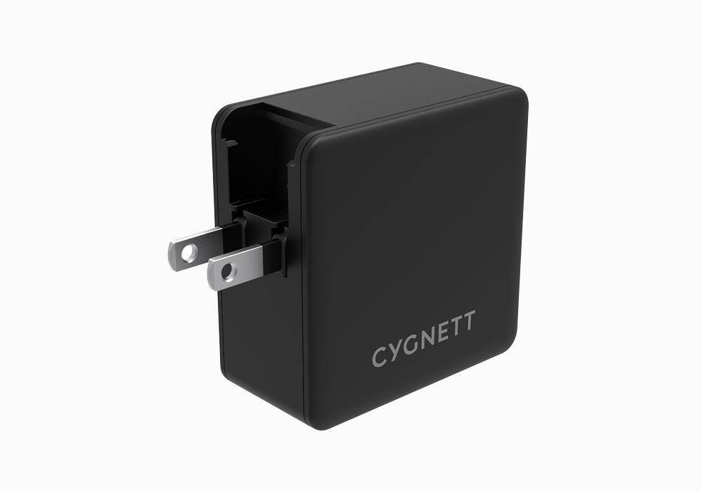 Cygnett USB charger 57 W USB-C® socket, USB 2.0 port A Black Mains socket-1