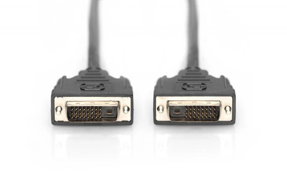 Digitus DVI Cable DVI-D 24+1-pin plug, DVI-D 24+1-pin plug 3.00 m Black AK-320108-030-S Round, double shielding DVI cabl-1