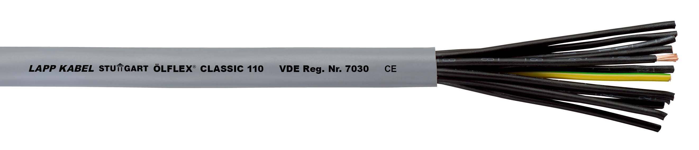 LAPP ÖLFLEX® CLASSIC 110 Control lead 21 G 0.75 mm² Grey 1119121/50 50 m-0