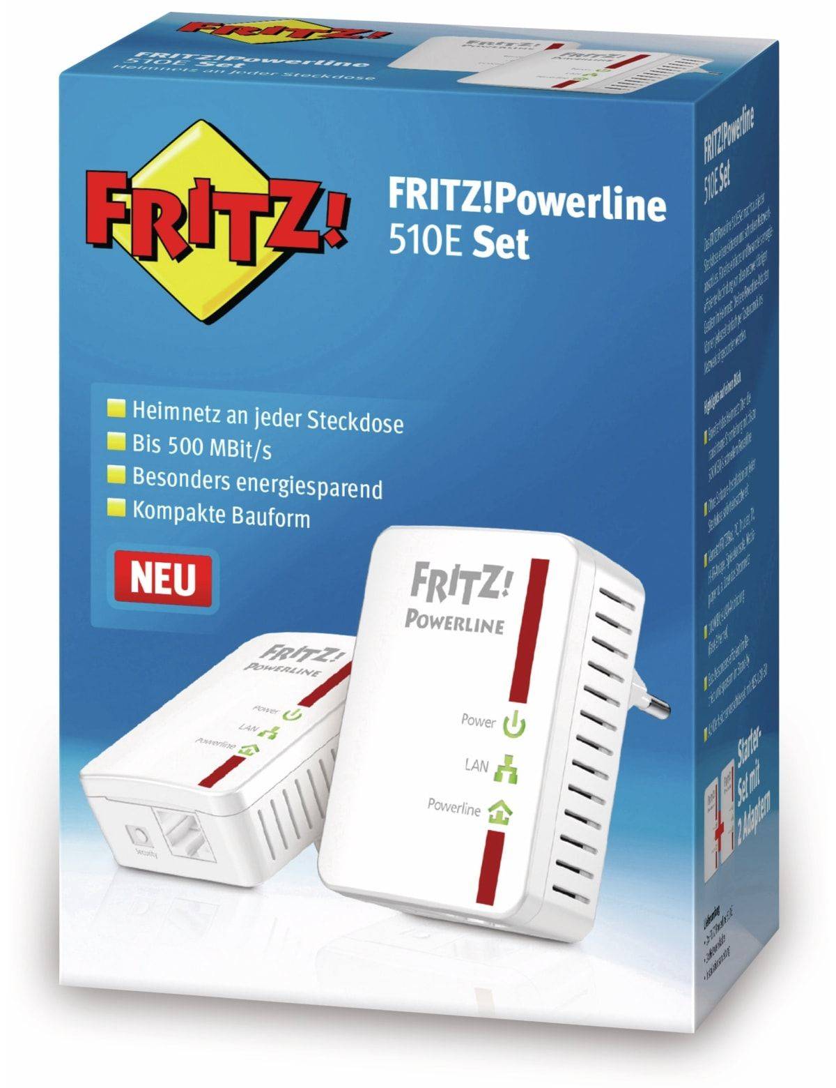 Symbol image for FRITZ! FRITZ!Powerline 510E Set Powerline starter kit 20002575 500 MBit/s