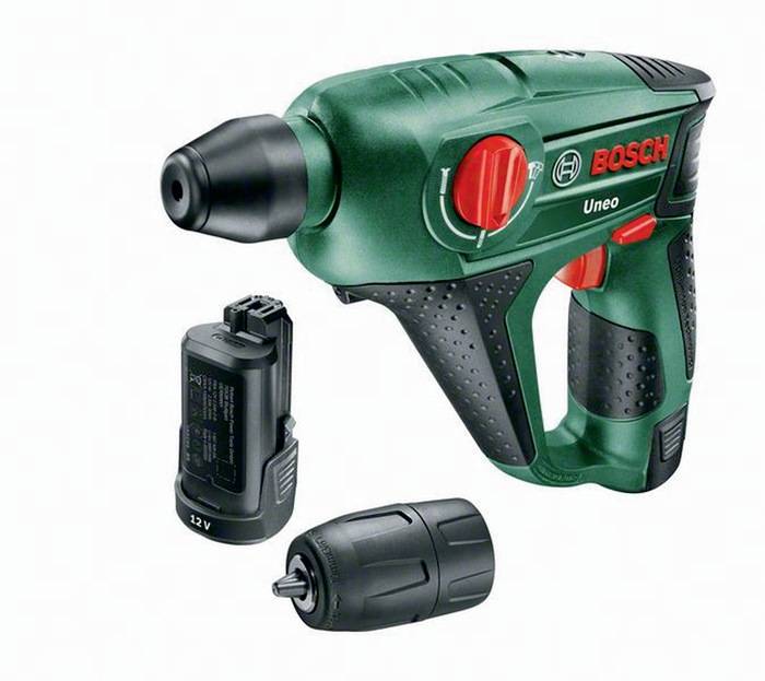 Bosch Home and Garden;Uneo;Keyless drill chuck, SDS-Quick, SDS-HEX 30 mm- Cordless hammer drill;12 V;2.5 Ah;Li-ion;incl.-1