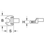 14x18 mm Flat plug-in wrench, 15 mm