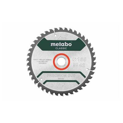 Metabo Precision cut Wood - Classic 165X20 Z42 WZ 5° 628027000 Carbide metal circular saw blade 165 x 20 x 1.2 mm Number