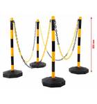 Set of barrier posts with chain, 13 piece