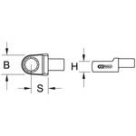 9x12 mm plug-in ring spanner, 22mm