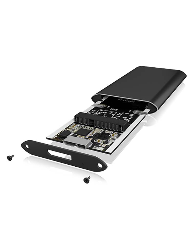 ICY BOX IB-182aMU3, Ext.-Gehäuse, 1x mSATA SSD zu USB 3.0 Host, Aluminium, mSATA mSATA hard drive case USB A (USB 3.2 1s-4