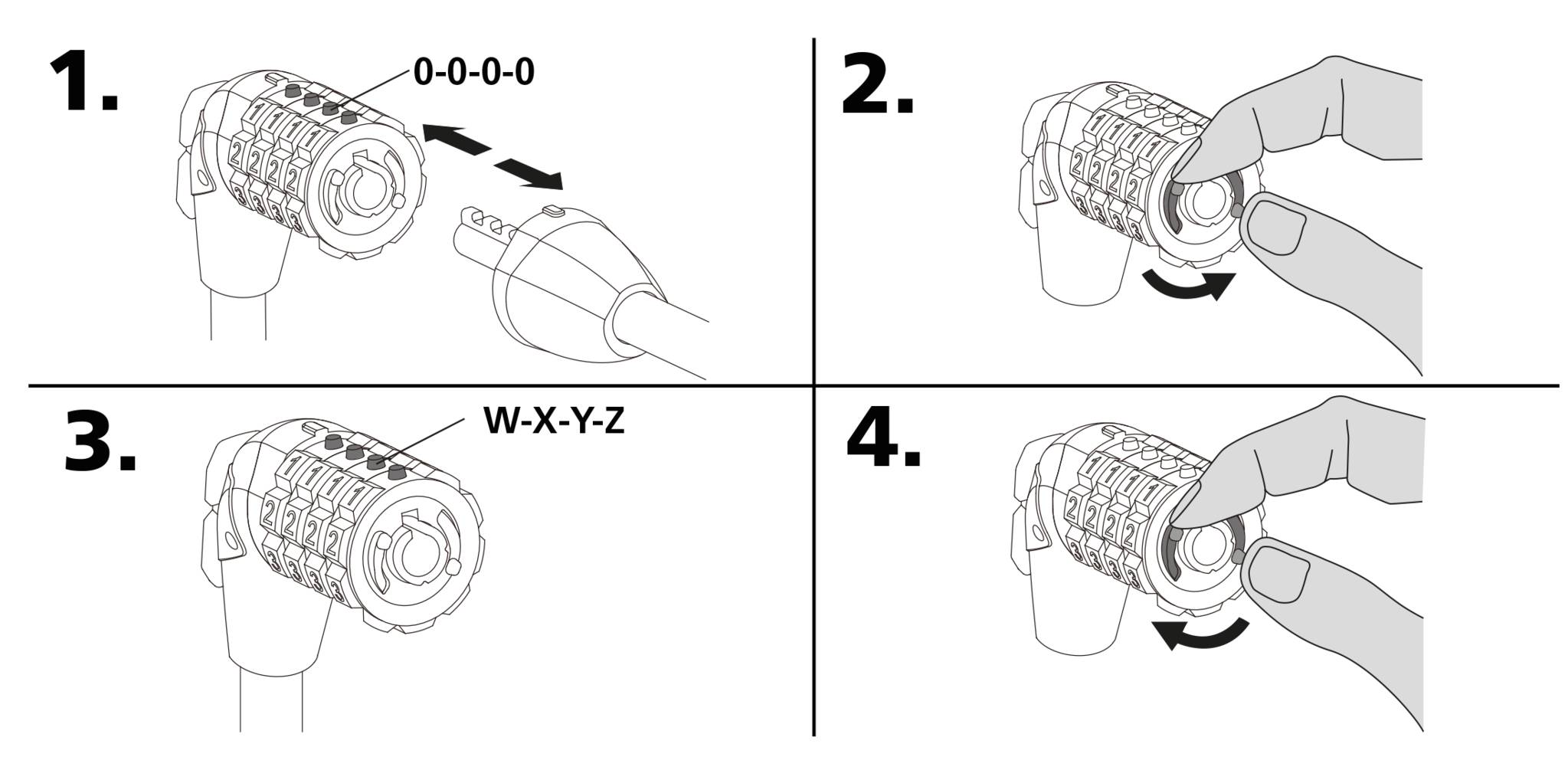 STANLEY S755-204 Steel cable lock Combination lock-1