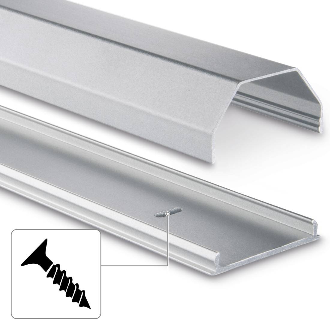 Hama Trunking Aluminium Silver Rigid (L x W x H) 1100 x 50 x 26 mm 1 pc(s) 00020644-3